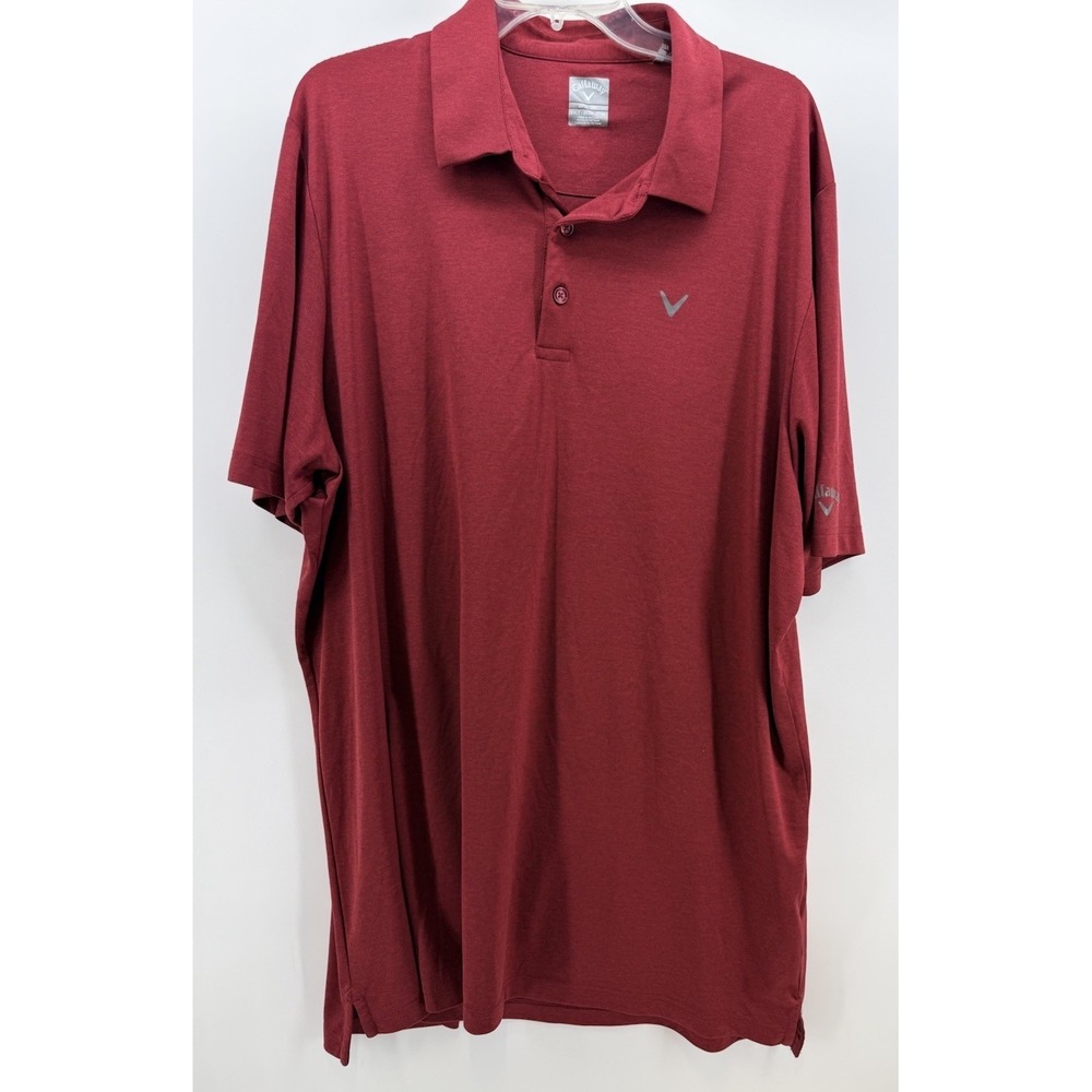 Callaway Opti Dri Fit Polo Men's Size 2XL Red Swing Tech
